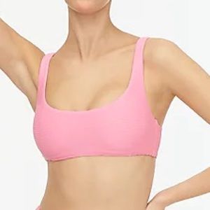 J. Crew Pink Rib scoop Swim Bikini Top Size XXS